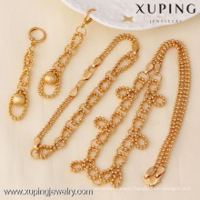 61389 Xuping Fashion China Wholesale 18K Charming Glass Gold Jewelry Set